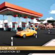 Low Poly Gas Station Set