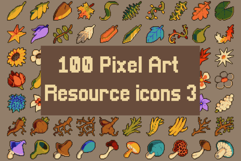 Read more about the article NATURE THINGS PIXEL ART 32×32 ICONS