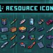 CYBERPUNK WEAPONS AND AMMO PIXEL ART 32×32 ICON PACK