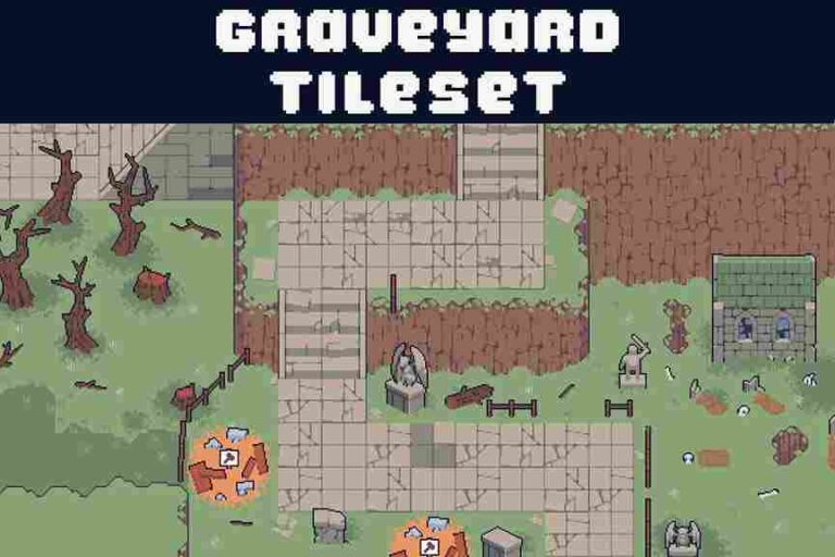 Read more about the article GRAVEYARD TOP-DOWN TILESET PIXEL ART