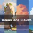 Ocean And Clouds Free Pixel Art Backgrounds