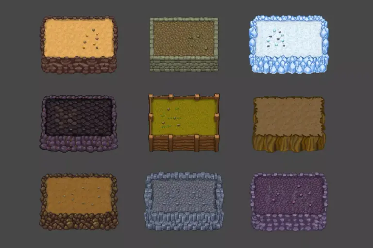 Read more about the article 2D Cliff Wall Tileset – Rule Tiles