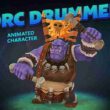 Orc drummer animated character