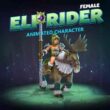 Elf rider female animated character