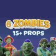 6 Toon Zombies with Props